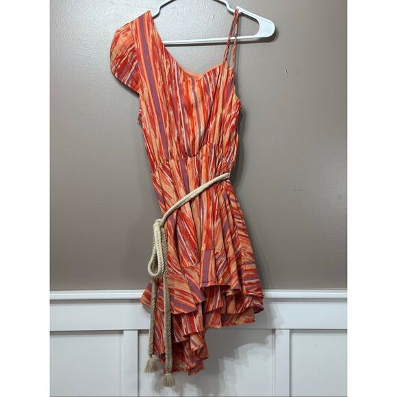 Free People Heart Shaped Asymmetrical Ruffle Face Mini Dress Women's Small - Picture 13 of 13